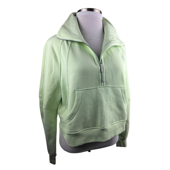 Lululemon Scuba Oversized Half Zip Hoodie Funnel Neck Green Women's Size M/L - Picture 12 of 13